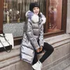 Yeni Moda Suya Parlak Aşağı Parkas Bayan Kış Ceketler Big Kürk Yaka Windproof Bayanlar Orta Uzun Kapşonlu Palto LY191129 Isınma