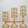 hot sale gold centerpiece tall crystal cylinder candelabra gold for weddings decor909