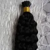 I Tip Hair Extension 1.0g/s Remy Pre Bonded Hair Extension 100g/pack Curly Keratin Capsule Human Fusion Hair