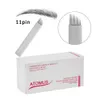 100pcs Microblading Aghi 11pins 9 12 14 21PIN Agujas Microblading Laminas Para Tebori Uso della penna del ricamo per il sopracciglio di trucco di Pernement