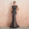 Heavy Crystal Perlen Abendkleid 2019 New Mermaid Long Prom Gowns Luxueux Jewel Besondere Anlässe Kleider