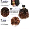 Bouncy Curly Hair Bundles 3/4Pcs 1B/4/30 Ombre Color Human Hair Extensions Curly Hair Weave Bundles