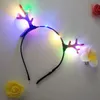 Led Antlers Headband Lysous Headwear Flash Light Halloween Konsert Performance Party Bröllopsleksaker Headdress Vuxen Kids F3007