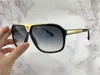 Luxury-Bevis Solglasögon Z0350W Black Gold / Gray Shades Sonnenbrile Des Lunettes de Soleil Luxury Designer Solglasögon Glasögon Ny med låda