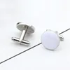 Simple rond noir blanc boutons de manchette pour hommes chemise bouton punaises géométrique alliage argent plaqué mode robe bijoux accessoires en gros