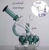 5.5 inç Mor Bong Nargile Sigara Cam Borular Yağ DAB Rigs Su Bongs Heady Cam Su Bongs ile 14mm Banger