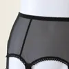 Kvinnor 6 Strap Plain Black Suspender Belt, Garter Belt Plus Storlek 5 Storlek Sexig Underkläder Lenceria Mujer1