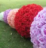 Kwiat Piłka 16 inch Wedding Silk Pomander Kissing Ball Dekoruj Kwiat Sztuczny Kwiat Dla Ślubu Garden Rynek Centerpiece