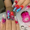 16pcs/lot Fire Holographic Nail Sticker Leaf Self Adhesive Decal Thin Laser Stripe Sticker Diy Nail Foil Nail Art Sticker