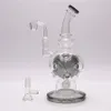 Glass Bong Waterpipe Hookah Recycler Oil Rigs with Unique Colorful Percolator 9in height 14mm Bowl