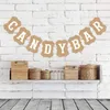 Foto Booth Props Tillbehör Vintage Fotografi Baby Shower Cardboard Candy Bar Kraft Papper Bunting Banner Garland Bröllopsinredningstecken