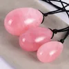 Meselo 3pcs / lot Femmes Vaginal Kegle Balle D'exercice Pierre Naturelle Yoni Oeufs Sex Toy Femme Rose Quartz Anal Plug Vagin Balls Y18110203