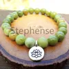 MG0692 Natural A Grade African Yellow Jade Bracelet Natural Gemstone Chakra Mala Bracelet Trendy Women`s Yoga Mala Bracelet