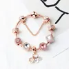 Hebras de cuentas mágicas, pulsera de oro rosa, te amo, colgante DIY, joyería de moda entera 1072296