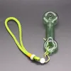 Tuyaux de brûleur à mazout en verre de pyrex de beignet de 4 pouces avec accrocher une pipe colorée de corde