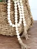 Jewelry Natural Wooden Tassel Bead String Chain Hand Made Wood Farmhouse Decoration Beads Hemp Rope Home Decor Hanging M12036040753