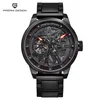 Pagani Design Mode Rostfritt stål Män Klockskelett Automatisk Självvind Mekanisk Armbandsur Business Clock Dropshipping