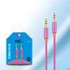 3,5 mm jack nylon flätad kabel metall jack hane till manlig bil Aux Auxiliary Cord för telefon MP3 -surfplatta PC Stereo Audio Cable