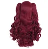 regolabile Seleziona colore e stile 28 "Parrucche cosplay ondulate lunghe 2 code di cavallo a forma di artiglio Capelli sintetici resistenti al calore