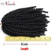 Nicole 30Roots / PCS Crochet Braids Hair Extensions Black / Bug / Brown Ombers Färg Spring Twist Hair Kinky Curly Twist Synthetic Hair 8 tum