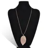 Leaf Pendant Necklace Fashion Women Necklaces Rose Gold Black Silver Hot DIY Vintage Jewelry 4 Colors Leaves Jewelry