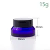 15G 30G 50G Glass Cosmetic Cream Jars With Lid Empty Lotion Container High Quality Blue Packing Cream Bottles