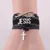 New Cross Hand Woven Leather Bracelet Fashion Charm Cuff Jewelry