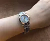 Montre à Quartz pour femmes, 26MM, Bracelet en acier inoxydable bicolore, cadran blanc, lunette et aiguilles dorées, à la mode, 235B