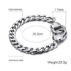 Roestvrij staal heren gepersonaliseerde handboeien ontwerp bedelarmbanden voor jongens Titanium staal Cubaanse schakelkettingen Wrap Bangle mode-sieraden