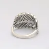 925 Sterling Silver Feather Wedding RING LOGO Original Box for Pandora Engagement Jewelry CZ Diamond Crystal Rings for Women Girls