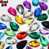 300PCS 8*13mm Sewing Acrylic Crystals Drop Rhinestone Flat Back Beads Strass Sew On Stones Gems for DIY Dress Crafts ZZ52
