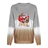 12 Styles Cat Snowman Christmas Girls Gradient do arco-íris Moletom Papai Noel Impresso capuz Tops T-shirt exterior Sweater Roupa M851