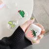 Custodie trasparenti per auricolari per Apple AirPods 2 Scatola di ricarica Cute Cartoon Cactus Girl Custodia rigida in cristallo per PC per custodie Airpods