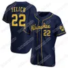 22 Christian Yelich Milwaukee 2020 50. Josh Hader Woodruff Lorenzo Cain Ryan Braun Brent Suter Orlando Arcia Keston Hiura individuelles Trikot