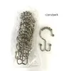 Metal Shower Curtain Rings Hooks With 5 Beads Roller Ball Bathroom Curtain Rings Shower Curtain Toilet Accessories WX914193967990