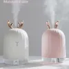 EPACK 220ml Essential Oljediffusor Ultraljudsluft Luftfuktare Arom för hembil USB Fogger Mist Maker med LED Nattlampa Vit Rosa