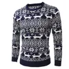 Fashion-Snowflakes Mens Sweter 2018 Zima Boże Narodzenie Męskie Odzież Crewneck Dzianiny Pulower 3 Kolory Slim Fit Knitwears