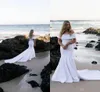 Plus Size Mermaid Wedding Dresses Elegant Off the Shoulder Chapel Train 2020 Simple Beach Wedding Bridal Gown vestido de novia