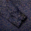 Быстрая перевозка груза Silk Мужские рубашки с длинным рукавом Jacquard Woven Синий Золотой Цветочный Тонкий футболки платье партии Свадьба Изысканный моды CY-0006