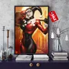 Dipinti ad olio Arte Harley Quinn Stampe HD Tela Poster di film Decorazione da parete Arte incorniciata - Pronto per essere appeso - Supporta la personalizzazione