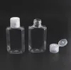 60 ml Pet Plastic fles met flip cap transparante vierkante vorm fles voor make-up wegwerp hand sanitizer SN3045