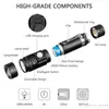 Ultra Bright LED Flashlight With XP-L V6 LED lamp beads Waterproof Torch Zoomable 4 lighting modes Multi-function USB charging