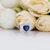 Perlina a forma di cuore d'amore scintillante in argento sterling massiccio 925 adatta ai braccialetti con perline di fascino dei gioielli Pandora europei