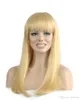 Femmes Longue Charmante Blonde Soignée Bangs Rose Net Droite Kanekalon Résistant À La Chaleur Cosplay Partie Cheveux Perruque Complète Perruque