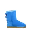 designer vrouwen winter sneeuw bont laarzen mode australië klassieke enkel mini korte strik laars triple zwart kastanje dames booties 35-41