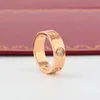 Titanium Steel Fashion Jewelry Women Ring Mens Wedding Rings Sets Diamond Rose Gold Engagement Rings 6mm294E