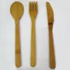 3 szt./Zestaw wielokrotnego użytku Bamboo Partrywale Portable Cutlery Set Noży widelec łyżka obozu turystycznego Zestaw naczynia gotowania kuchenne BH2308 Cy