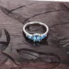 Blue Stone Cz Diamond Wedding Ring Women Girls Gift Jewelry For 925 Sterling Silver Engagement Rings with Original Box High Quality9961554