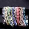 Bracelets Colorful Spring Bracelet Hot Selling 1-Row Rhinestone Crystal Elastic Bracelets Silver Tennis Fashion Jewelry Free Shipping 001GXB