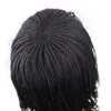 Wholesale Sales Inventor 10inch Braided Box Braid Wig Heat Resistant Synthetic Wig with Bangs Short Bob Wigs for Black Women